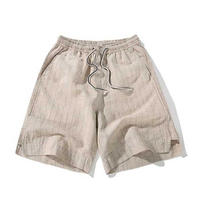 Retro Linen Striped Shorts