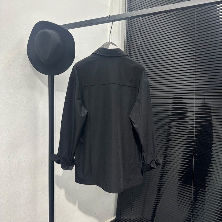 Deep V-neck Loose-fitting Sequin Shirt