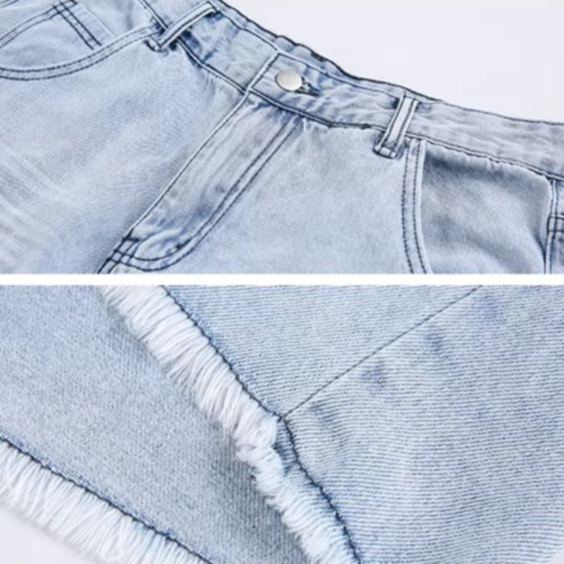 Frayed Denim Shorts