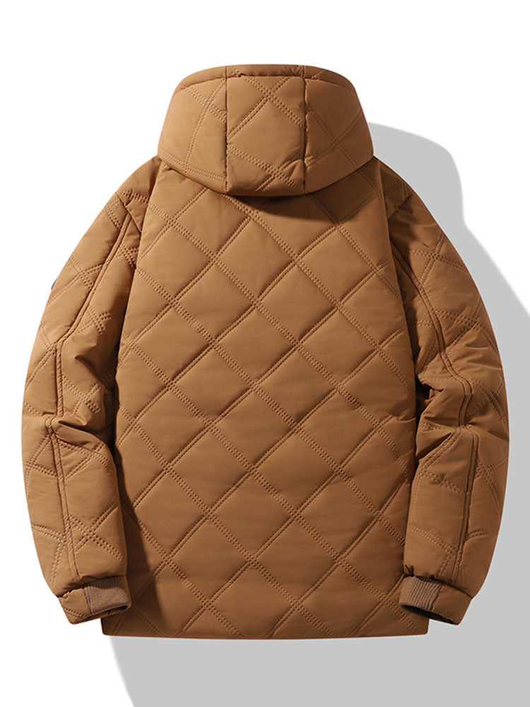 Faux Fur Lined Hooded Quilted Jacket