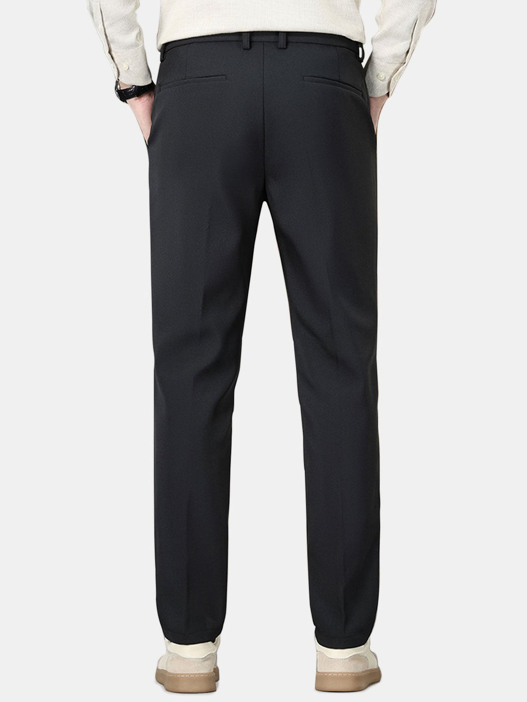 Warm Fleece-Lined Slim Fit Tapered Trousers