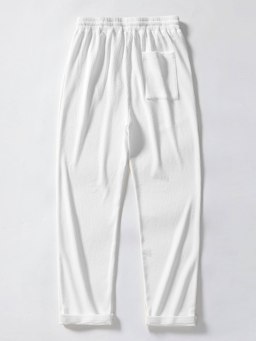 Stripe Jacquard Knit Polo Shirt &amp; Straight Leg Ribbed Pants