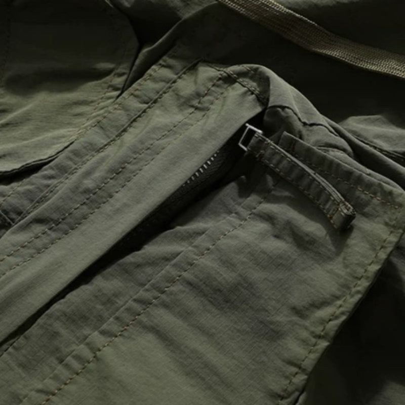 Large Pocket Zipper Casual Loose Shorts