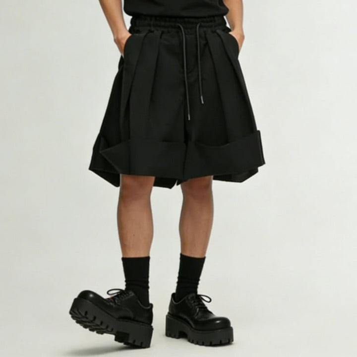 Japanese Style Casual Drawstring Pleated Shorts
