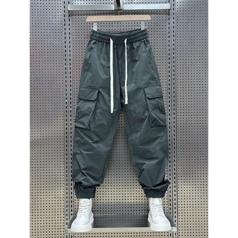 Multi-pocket Quick-dry Casual Pants with Drawstring Cuffs