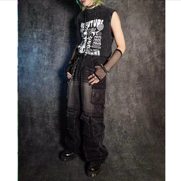 Dark Striped Sleeves Gloves