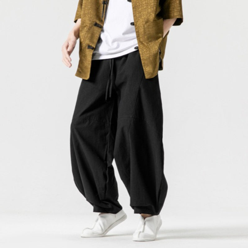 Linen Casual Lantern Wide-leg Pants