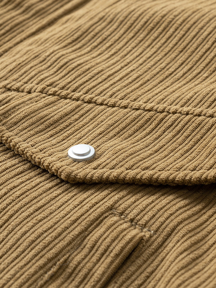 Teddy Lined Corduroy Zipper Jacket