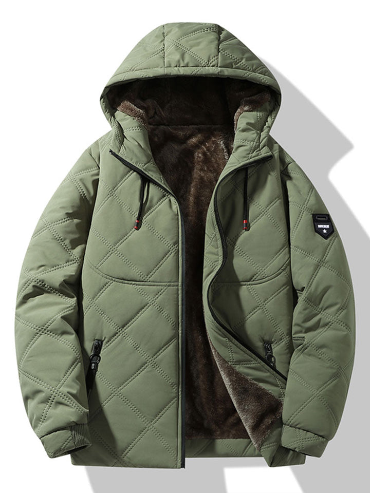 Faux Fur Lined Hooded Quilted Jacket