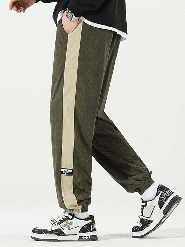 Side Stripe Corduroy Jogging Pants