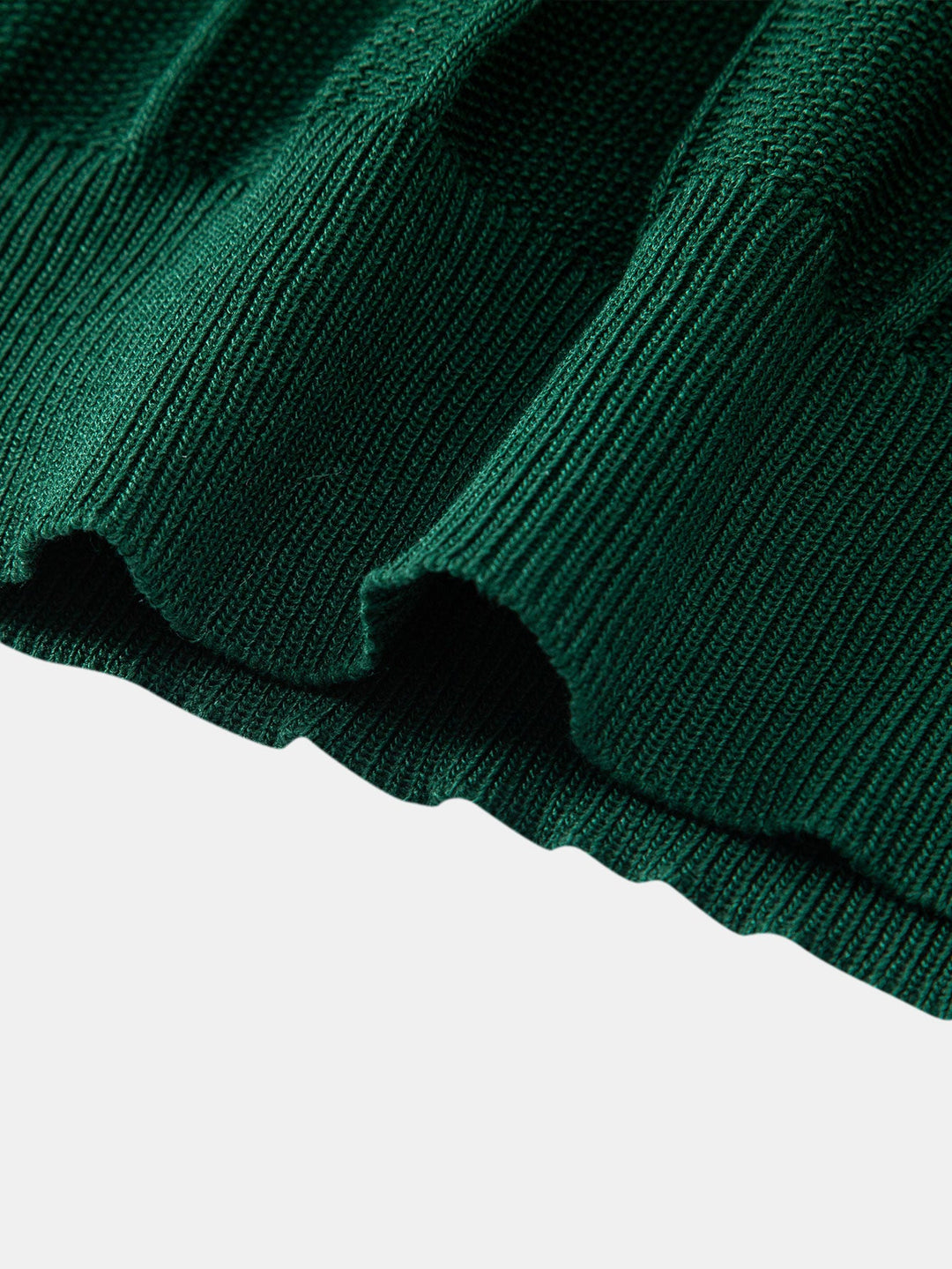 Stripe Jacquard Knit Polo Shirt &amp; Straight Leg Ribbed Pants