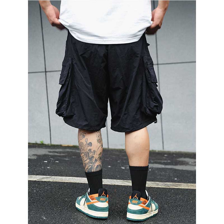 Large Pocket Zipper Casual Loose Shorts