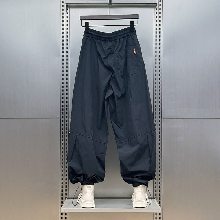Loose-fit Quick-dry Drawstring Casual Pants with Drawstring Cuffs