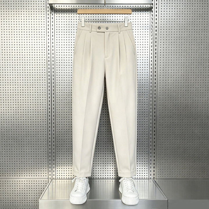 Summer Casual Slim-Fit Cropped Trousers