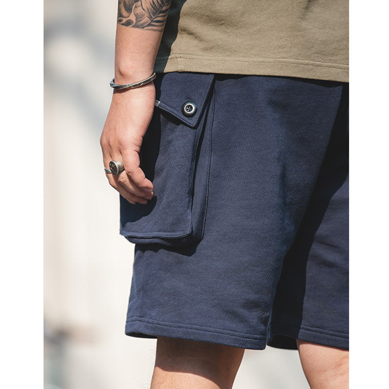 Retro Large pocket Cotton Athletic Shorts