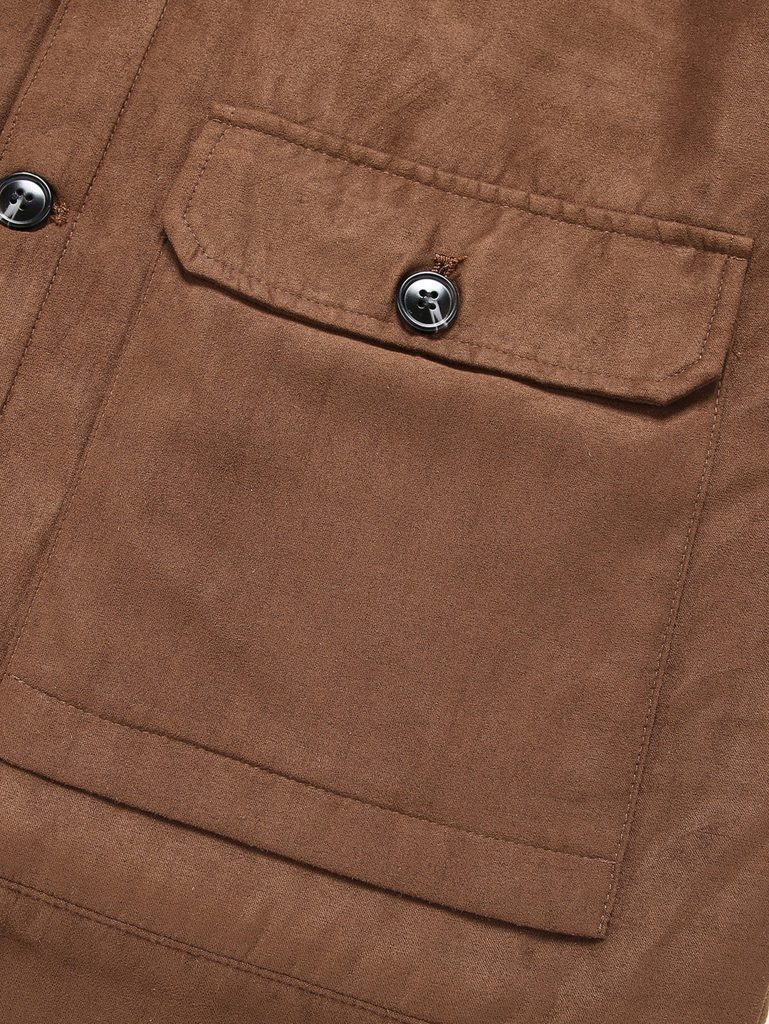 Teddy Lined Suede Jacket With Pockets