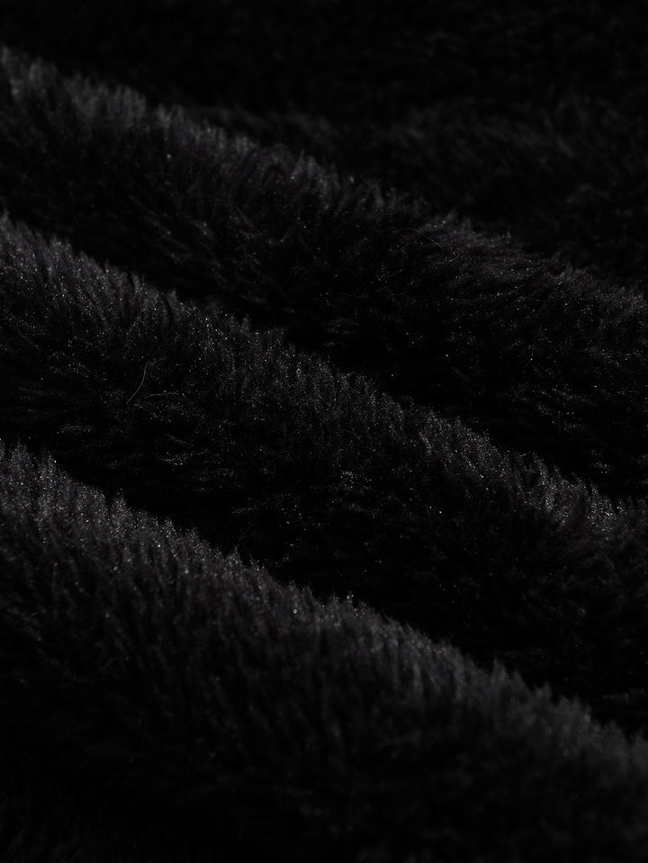 Faux  Fur Shawl Collar Long Line Coat