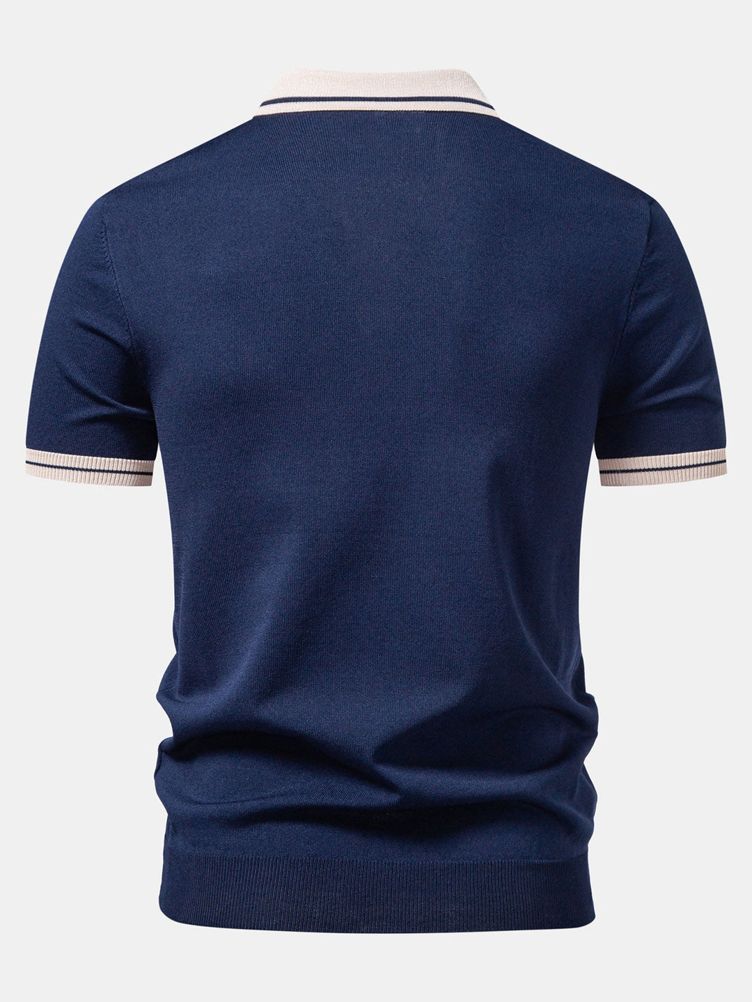 Contrast Trim Zipper Knit Polo &amp; Slim Fit Tapered Trousers
