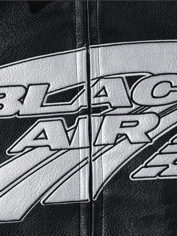 Black Air Techwear Leather Jacket