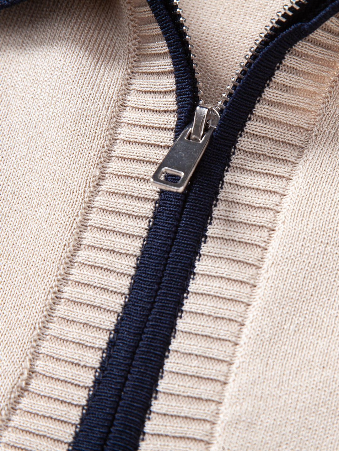 Contrast Trim Zipper Knit Polo &amp; Slim Fit Tapered Trousers