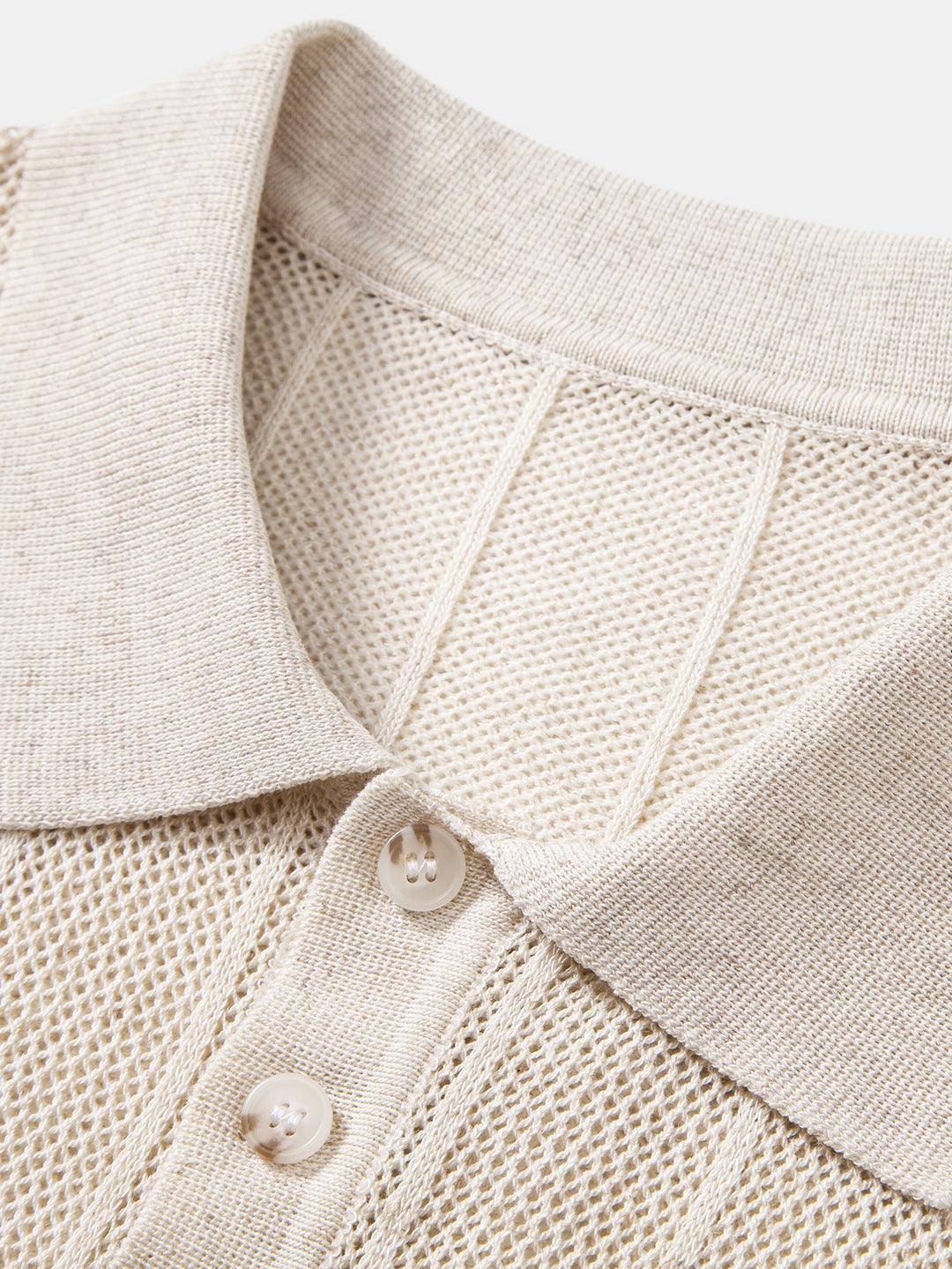 Linen Stripe Open Knit Polo &amp; Straight Leg Linen Pants