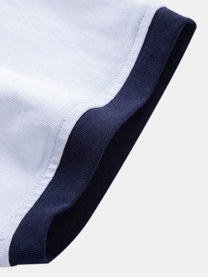 Relax Fit Contrast Cotton Polo &amp; Cotton Drawstring 7" Shorts
