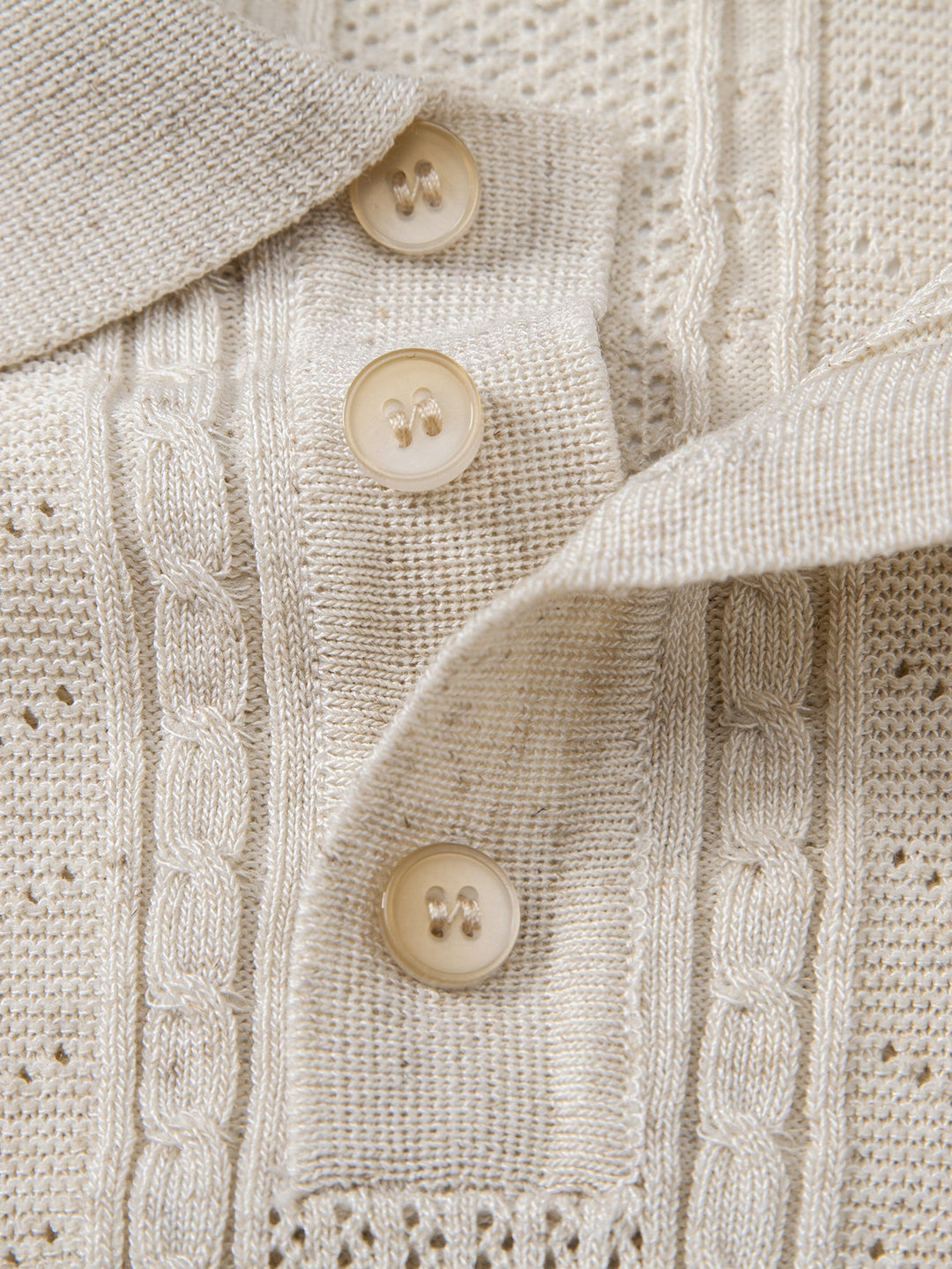 Linen Textured Knit Polo &amp; Slim Fit Tapered Trousers
