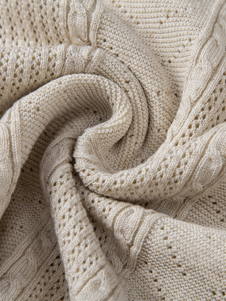 Linen Textured Knit Polo &amp; Straight Leg Linen Pants