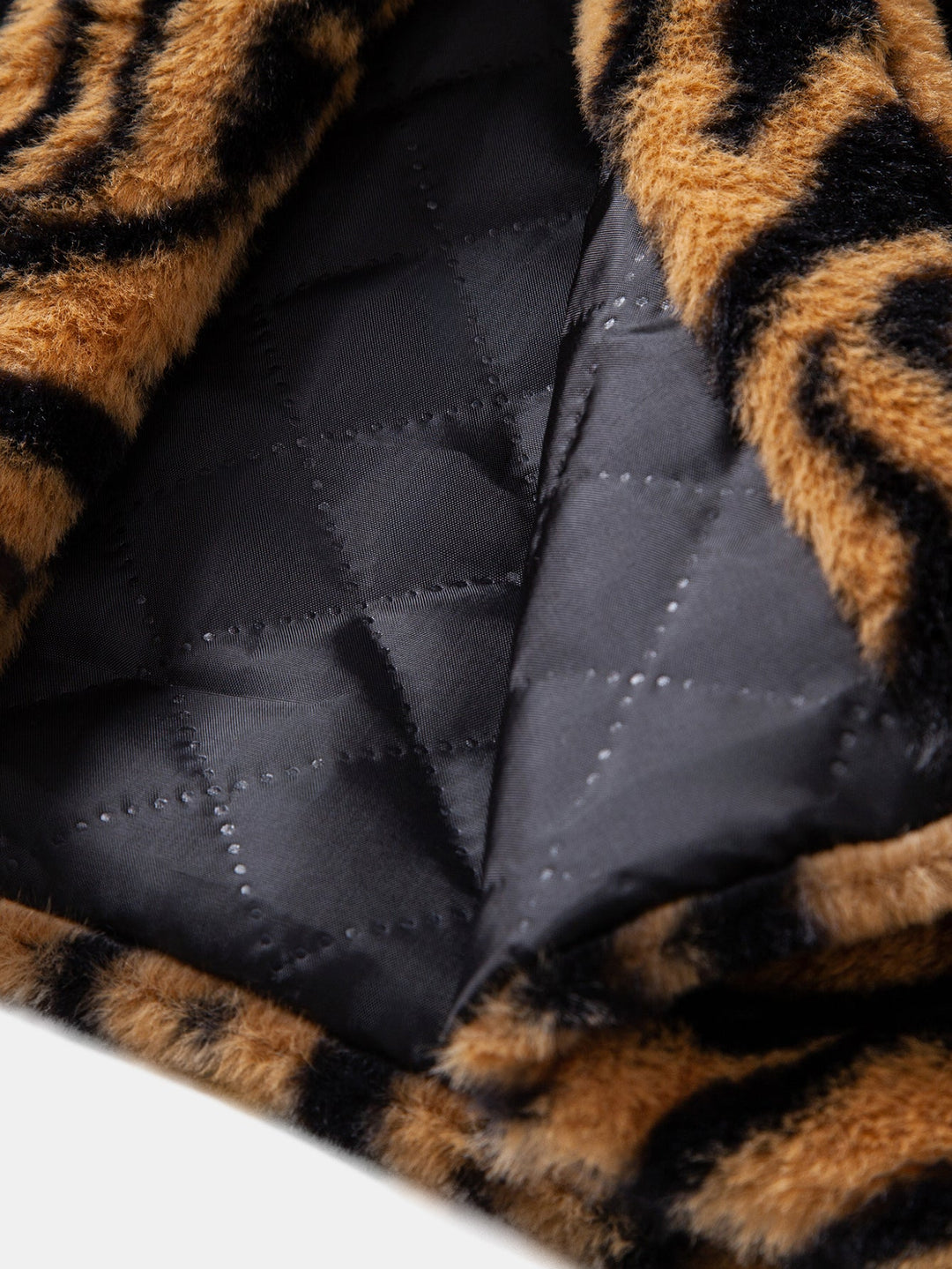 Faux Fur Animal Print Overcoat