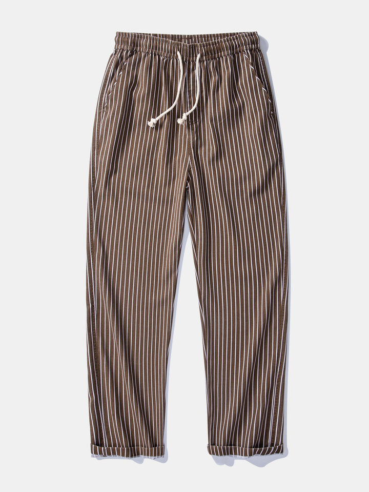 Stripe Straight Leg Linen Pants