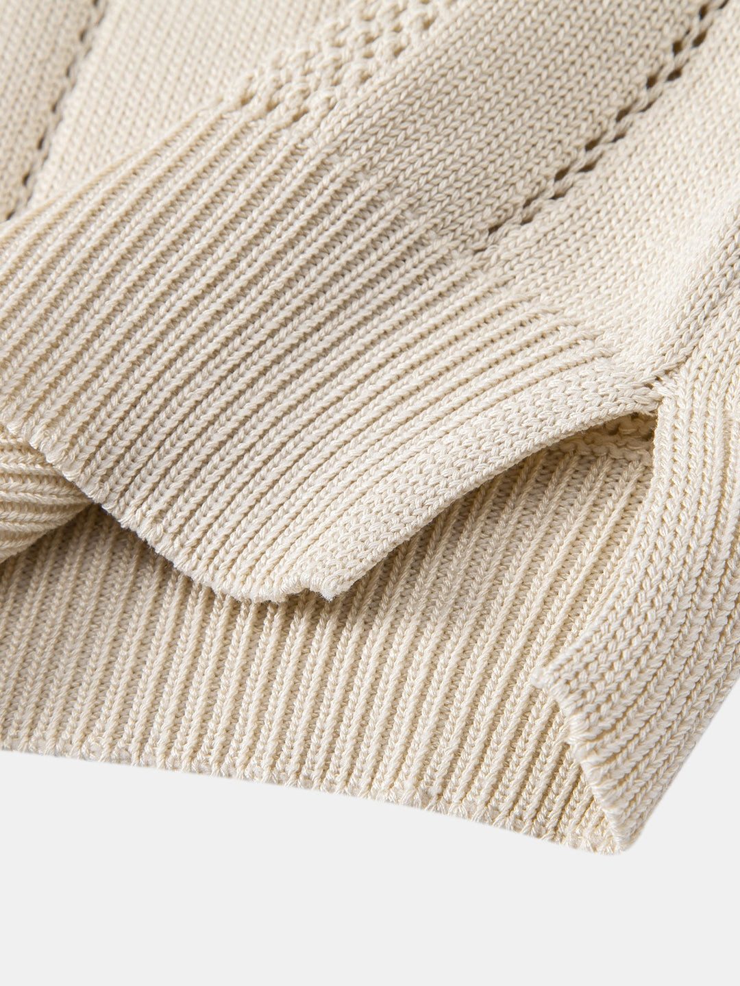 Johnny Collar Striped Open Knit Polo &amp; Straight Leg Linen Pants