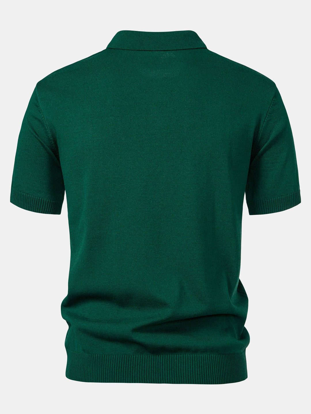 Stripe Jacquard Knit Polo Shirt &amp; Straight Leg Ribbed Pants