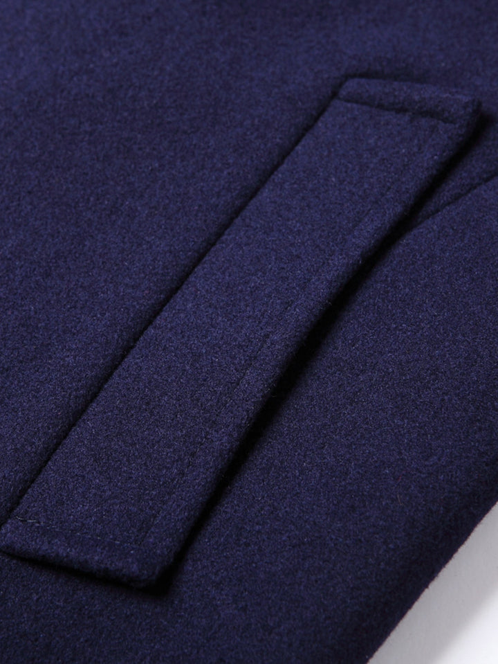 Stand Collar Wool Blend Overcoat