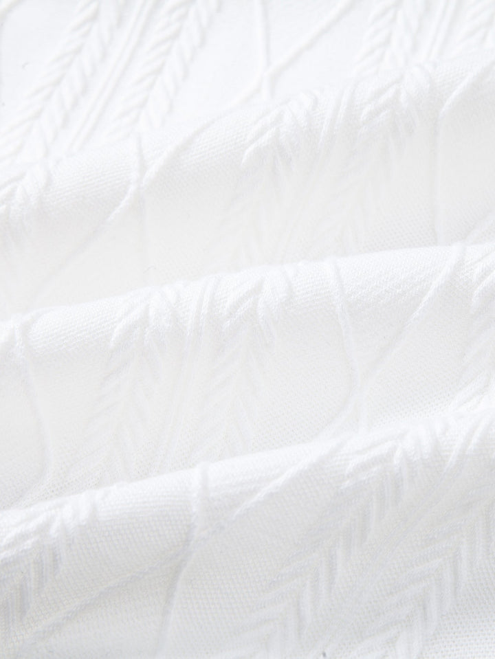 Contrast Geometry Jacquard Knit Polo &amp; Straight Leg Ribbed Pants