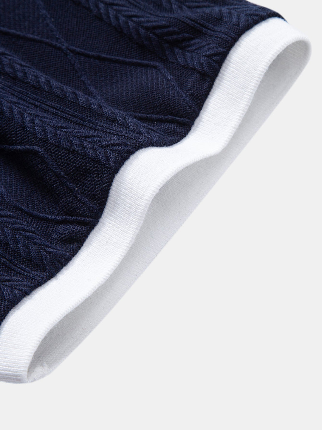 Contrast Geometry Jacquard Knit Polo &amp; Slim Fit Tapered Trousers