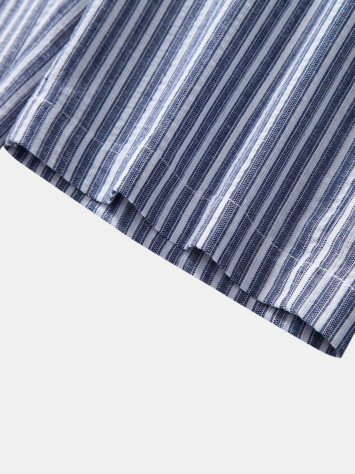 Linen Look Stripe Straight Leg Pants