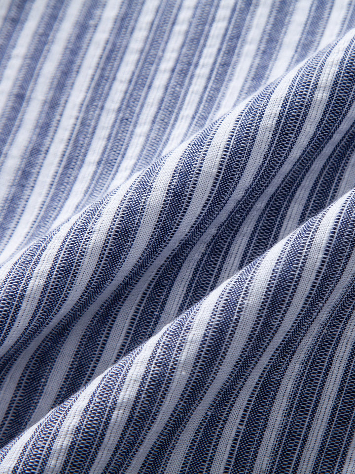 Linen Look Stripe Straight Leg Pants
