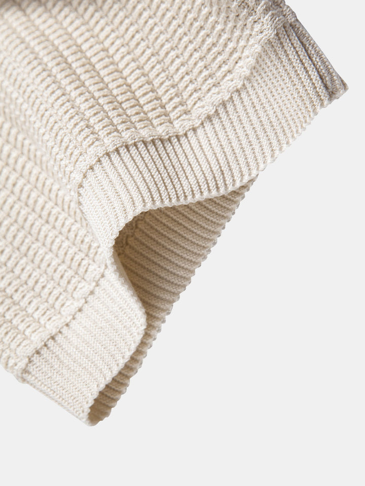Stripe Johnny Collar Knit Polo &amp; Slim Fit Tapered Trousers