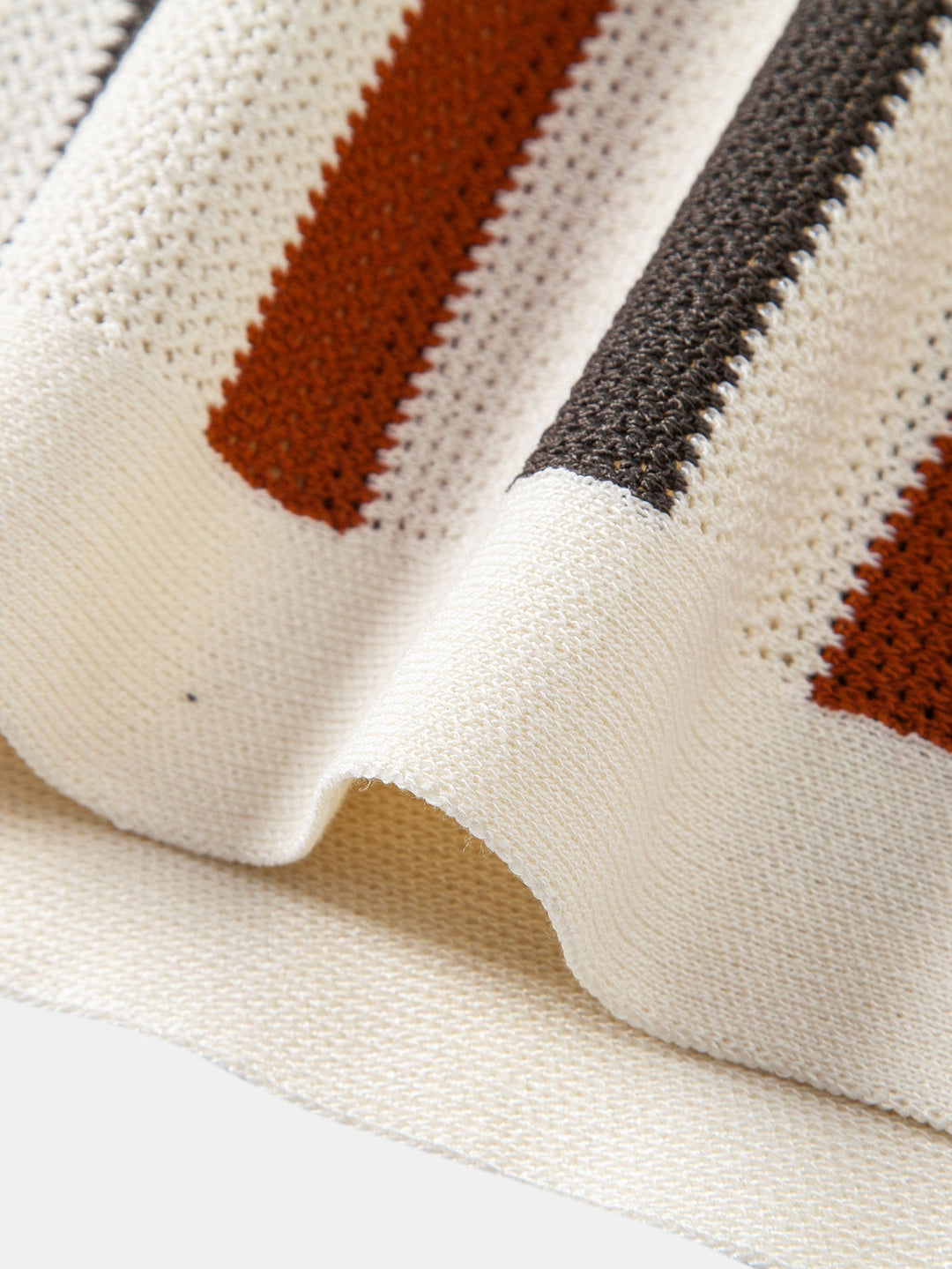 Striped Knit Johnny Collar Polo &amp; Straight Leg Linen Pants