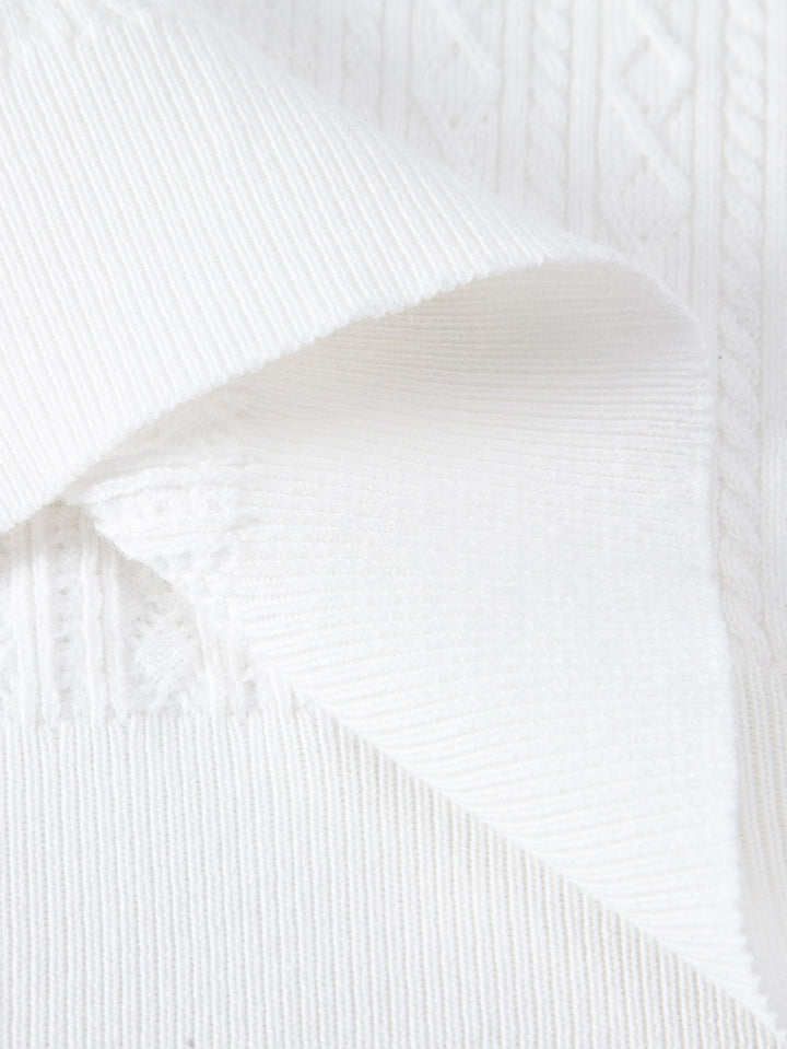 Geometric Jacquard Knit Polo &amp; Slim Fit Tapered Trousers