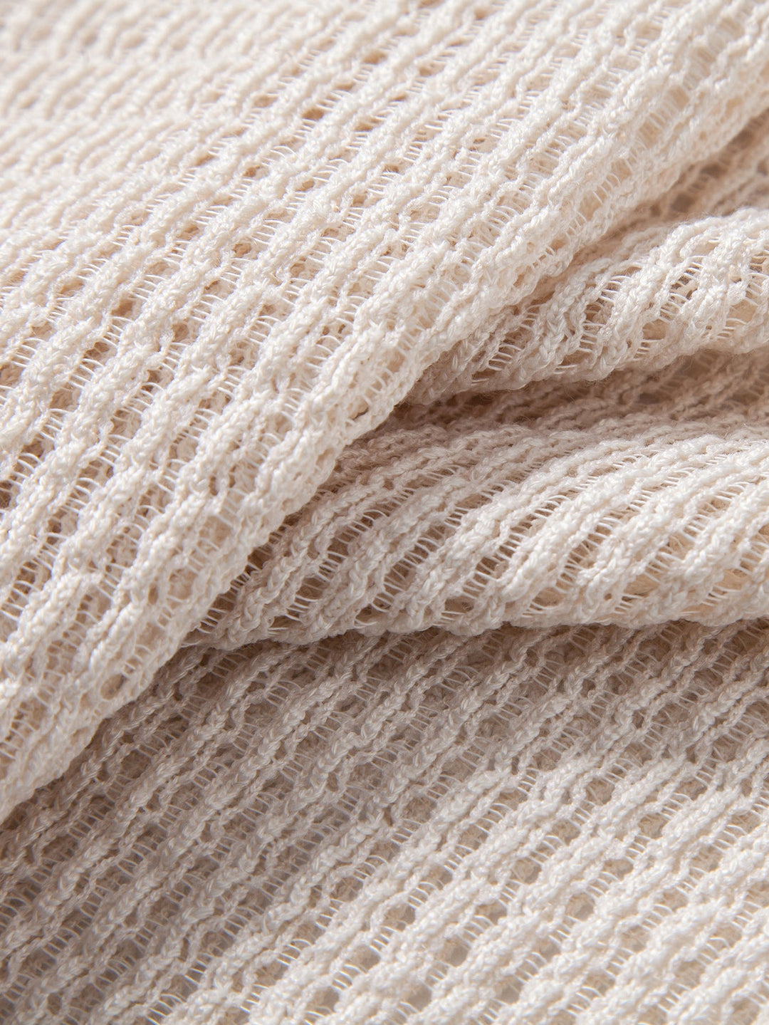 Relax Fit Crocheted V Neck Polo &amp; Crinkle Textured Drawstring 5" Shorts