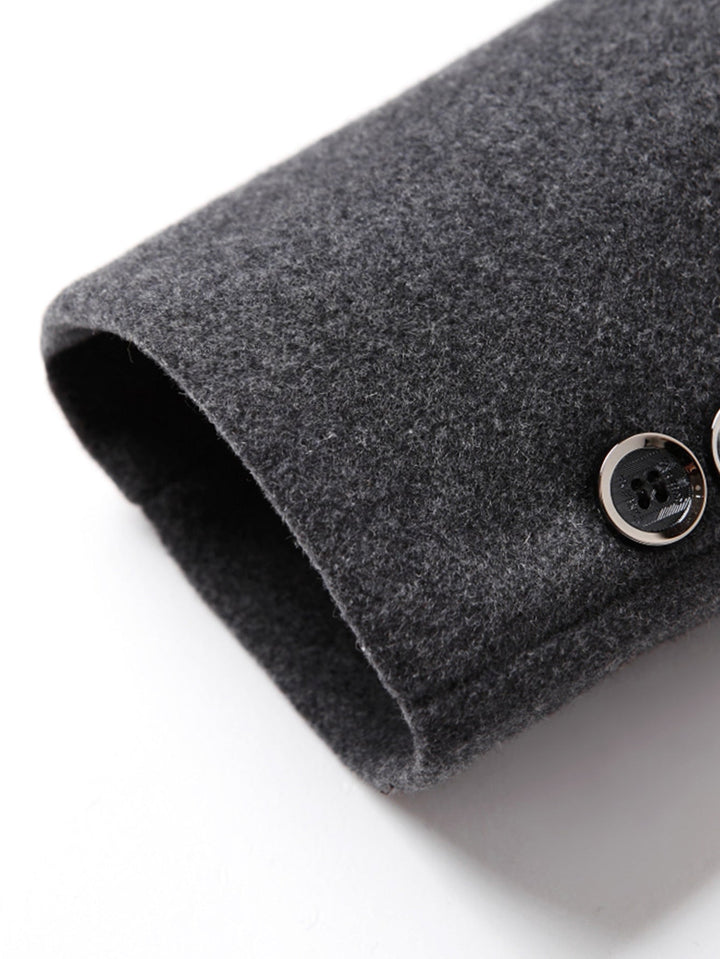 Notch Lapel Wool Blend Overcoat