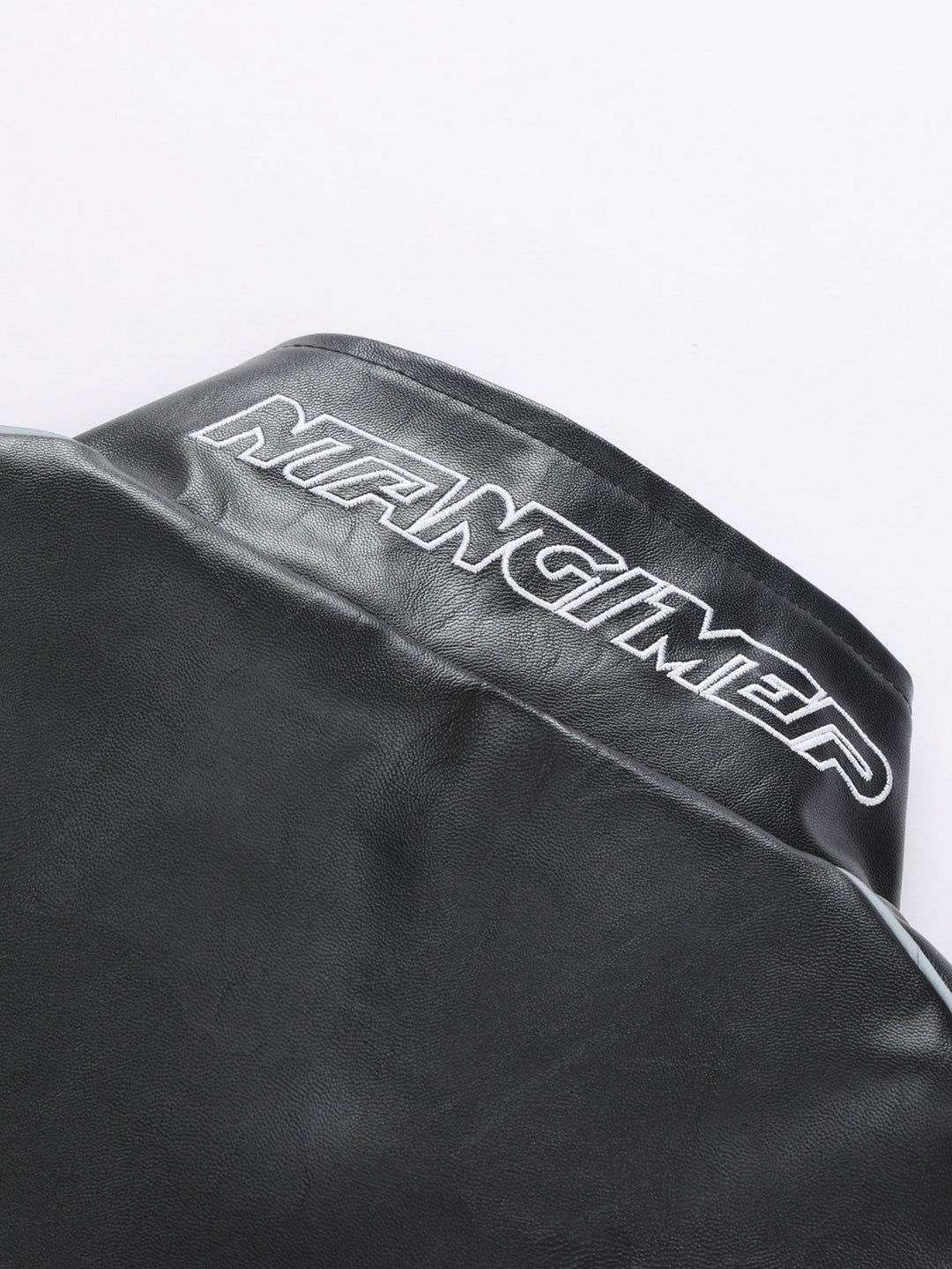 Fleece Lined Embroidery Leather Racing Jacket