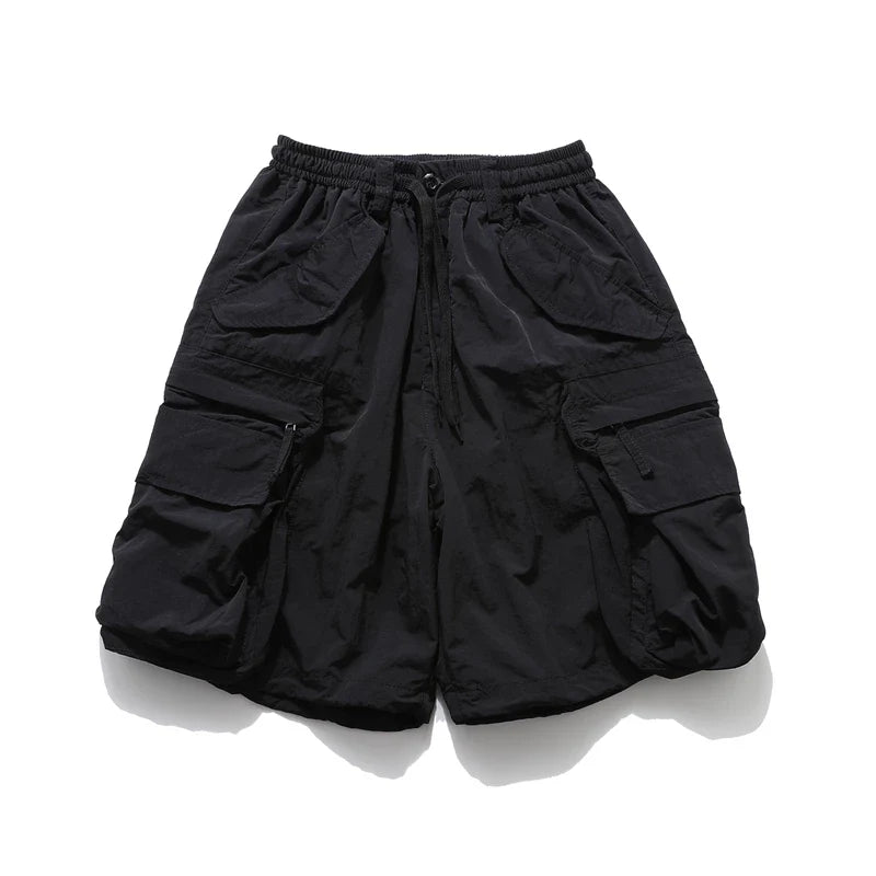 Large Pocket Zipper Casual Loose Shorts