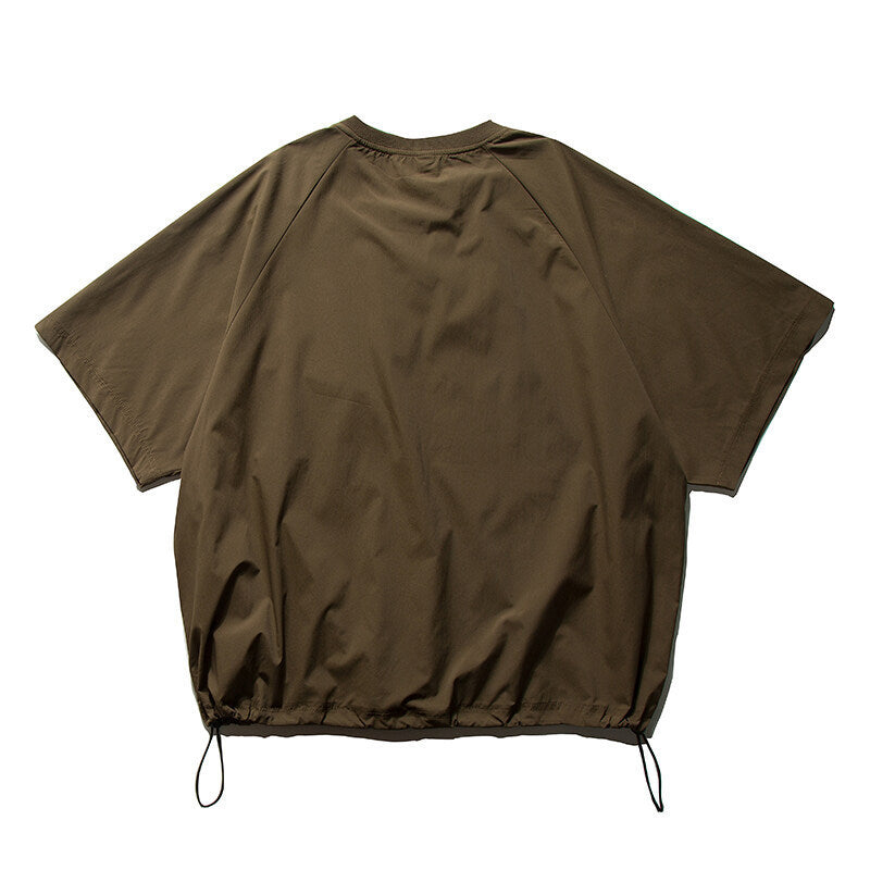Quick-Drying Crew Neck T-Shirt with Drawstring