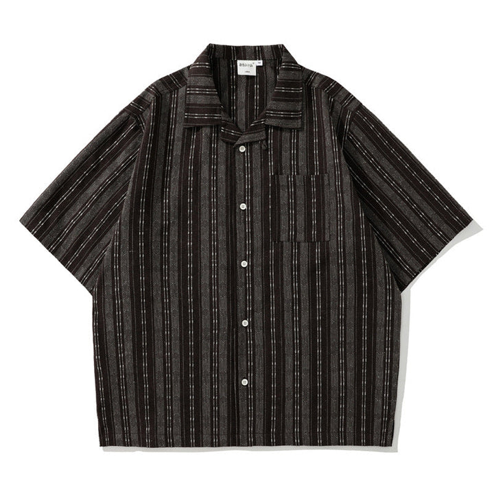 Retro Linen Striped Shirt
