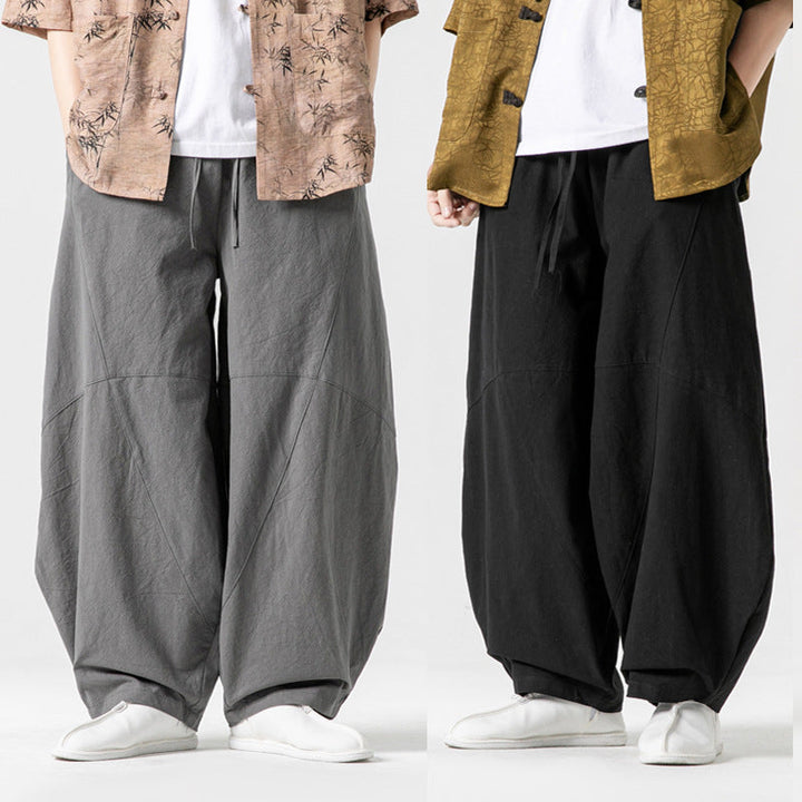 Linen Casual Lantern Wide-leg Pants