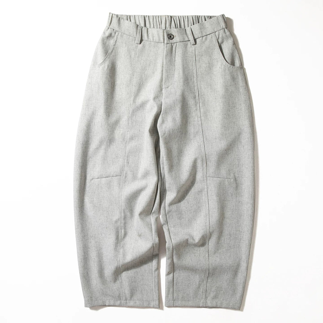 Flowy Wide-leg Straight Cropped Trousers