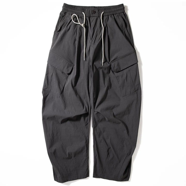 Multi-pocket Loose Curved Trousers
