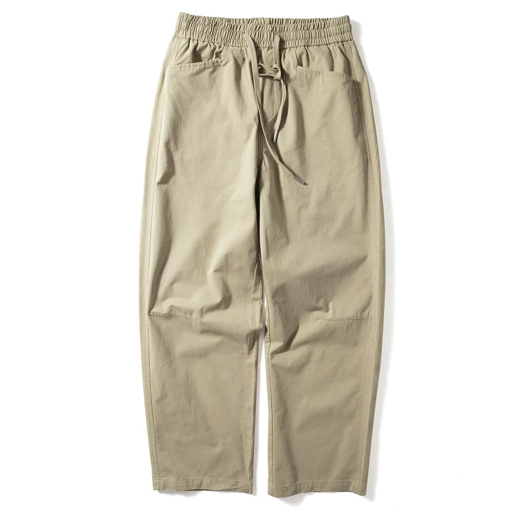 Elastic Waist Drawstring Loose Straight Leg Pants